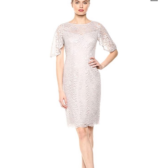 NWT Adrianna Papell Metallic Lace Sheath Dress - Picture 3 of 8